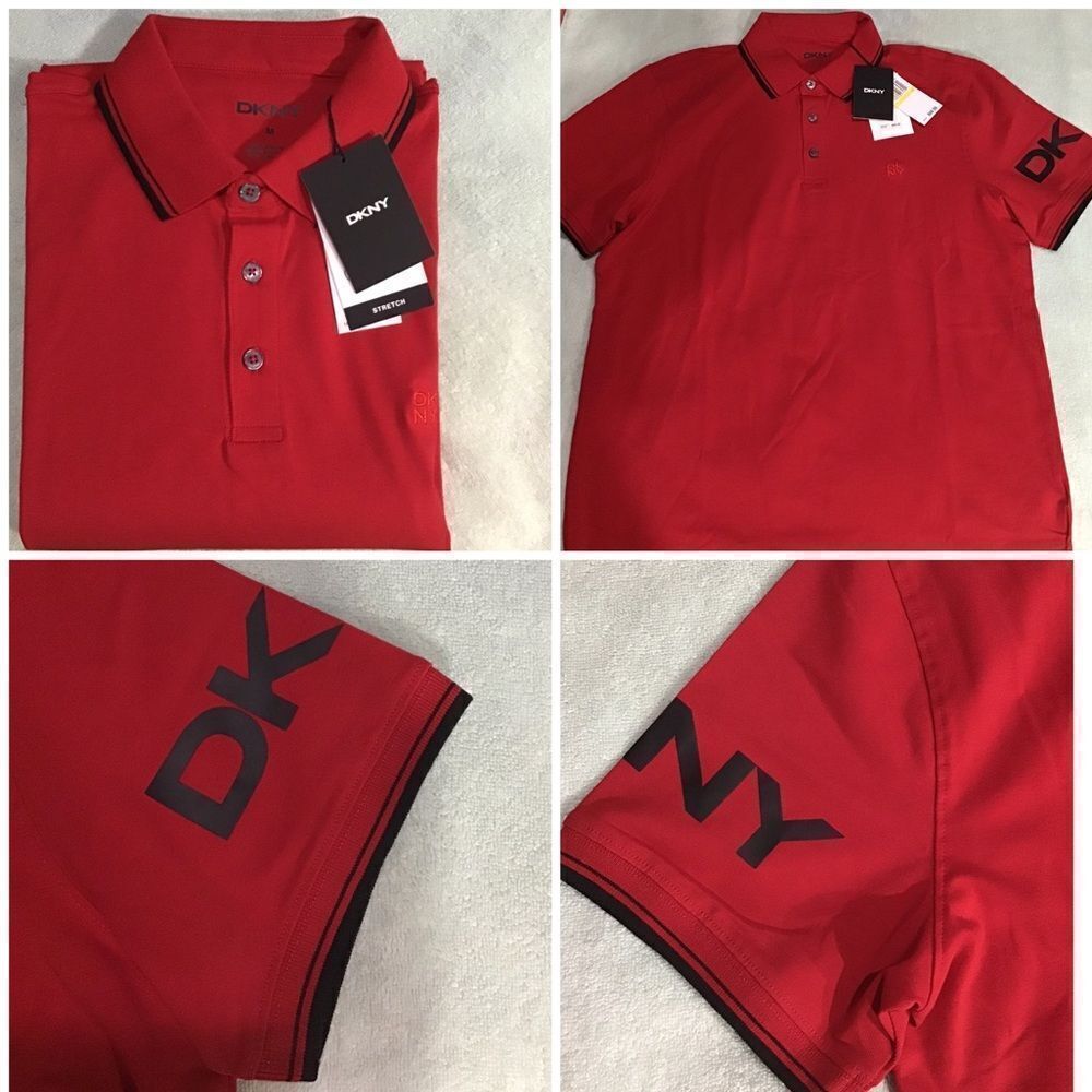 DKNY Men’s LOGO SLEEVE POLO SHIRT M